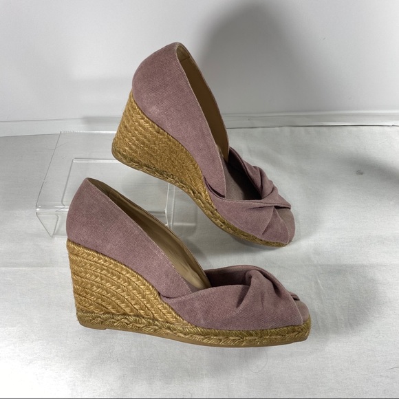 CASTANER Purple Espadrille Peeptoe Wedge Heels 9 - Picture 13 of 14